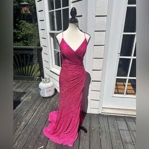 Cinderella Divine Pink Sparkle Glitter Sequin Prom Dress size S